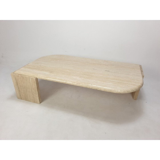 Image 1 of Vintage travertine coffee table, Italy 1980