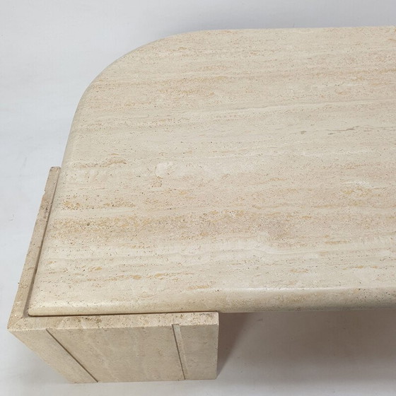 Image 1 of Vintage travertine coffee table, Italy 1980
