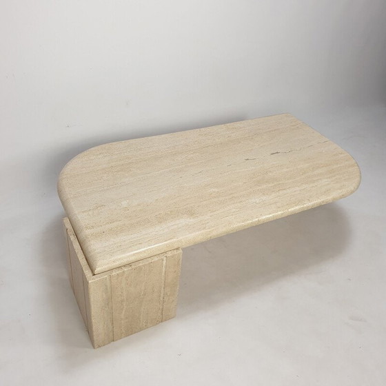 Image 1 of Vintage travertine coffee table, Italy 1980
