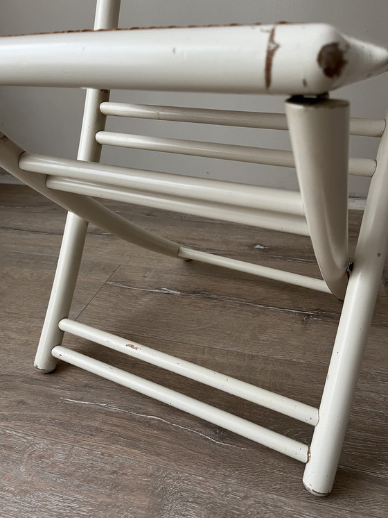 Image 1 of 3x Vintage Set Folding Webbing Chairs 1980 Italy