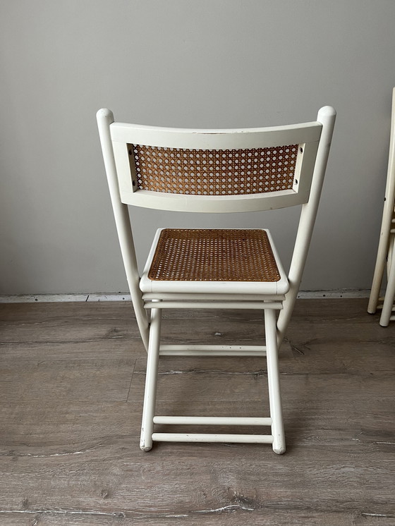 Image 1 of 3x Vintage Set Folding Webbing Chairs 1980 Italy