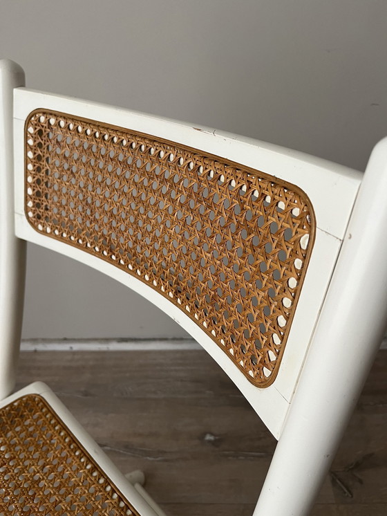 Image 1 of 3x Vintage Set Folding Webbing Chairs 1980 Italy