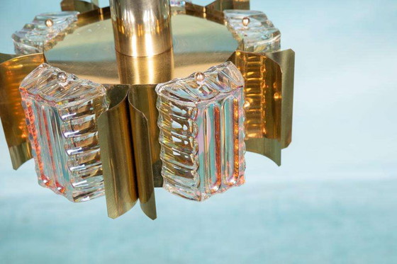 Image 1 of Danish design eyecatcher pendant lamp Pearl glass & brass