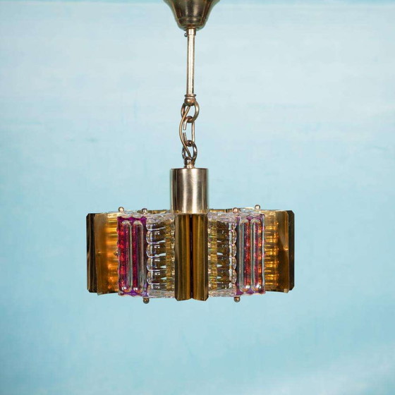 Image 1 of Danish design eyecatcher pendant lamp Pearl glass & brass