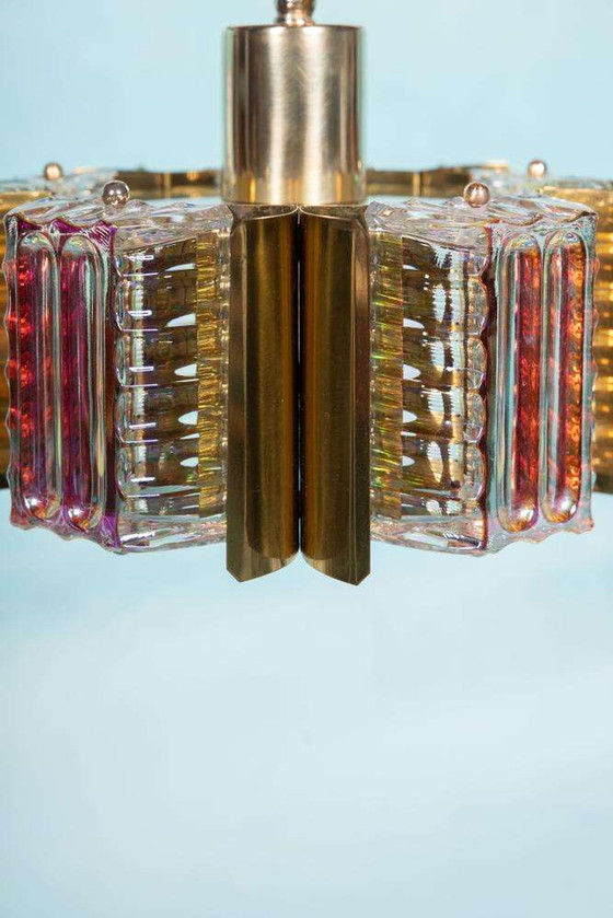 Image 1 of Danish design eyecatcher pendant lamp Pearl glass & brass