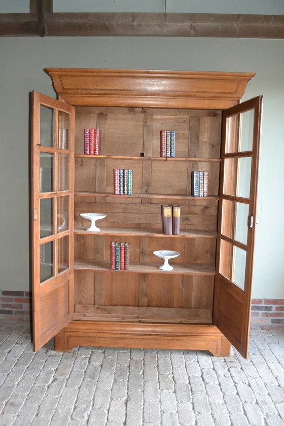 Image 1 of Antique Oak Louis Philippe Bookcase.