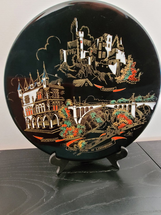 Image 1 of Longwy Hand Painted Wall Plate 32 cm Diameter