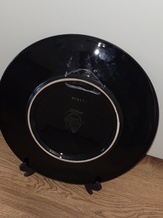 Image 1 of Longwy Hand Painted Wall Plate 32 cm Diameter
