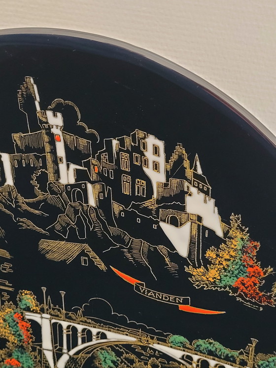 Image 1 of Longwy Hand Painted Wall Plate 32 cm Diameter