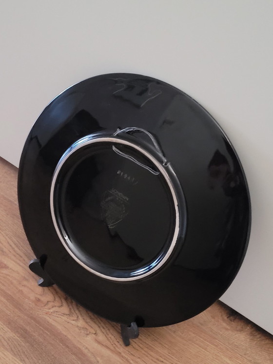 Image 1 of Longwy Hand Painted Wall Plate 32 cm Diameter