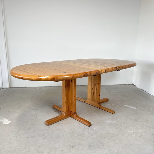 Oval Extendable Danish Pine Dining Table