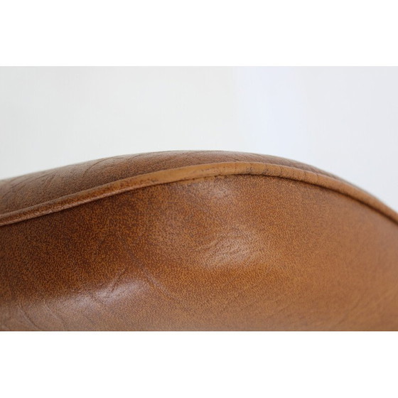 Image 1 of Vintage scandinavian armchair in teak and leatherette, 1960s