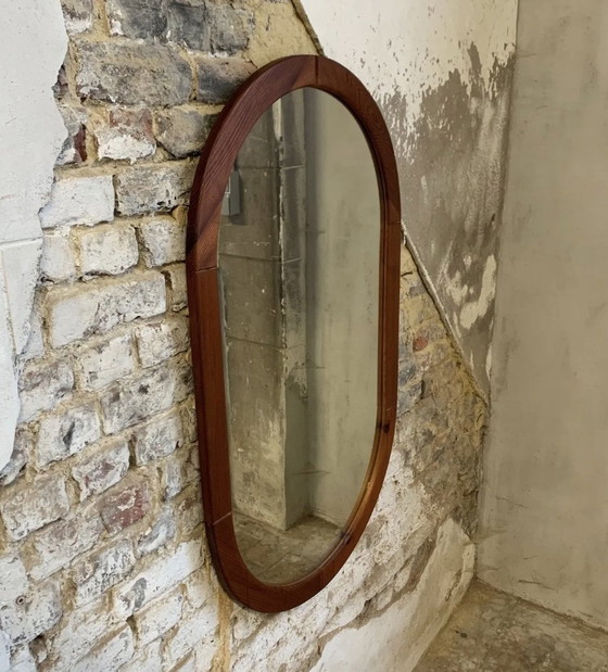 Image 1 of Specchio vintage in pino massello, 1970 - Stile moderno di metà secolo