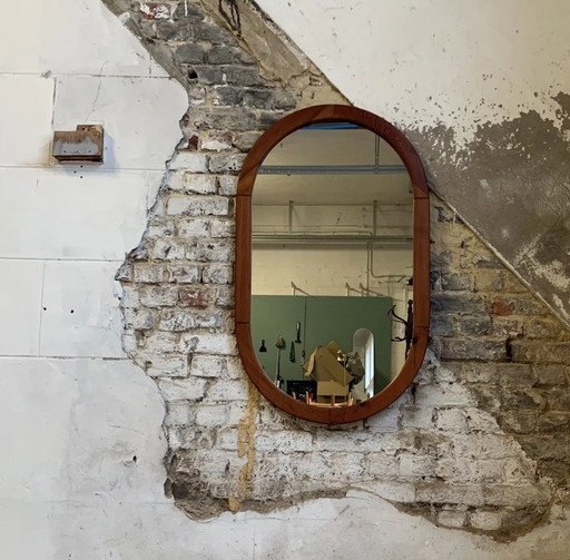 Specchio vintage in pino massello, 1970 - Stile moderno di metà secolo