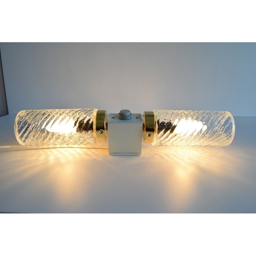 Vintage glass and metal wall lamp for Napako, Czechoslovakia 1970