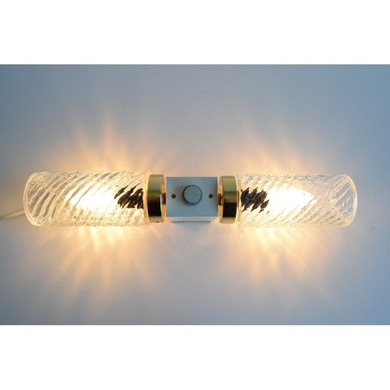 Image 1 of Vintage glass and metal wall lamp for Napako, Czechoslovakia 1970