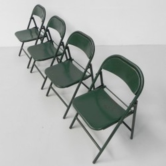 Image 1 of 4x Industrial steel folding chairs Du-al Dare Inglis 