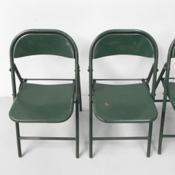 Image 1 of 4x Industrial steel folding chairs Du-al Dare Inglis 