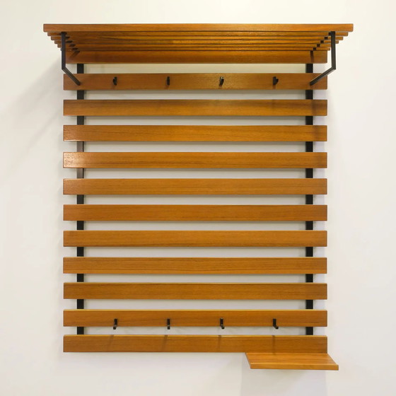 Image 1 of Wardrobe with key and hat rack, walnut, 1960s