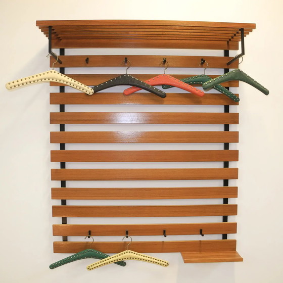 Image 1 of Wardrobe with key and hat rack, walnut, 1960s