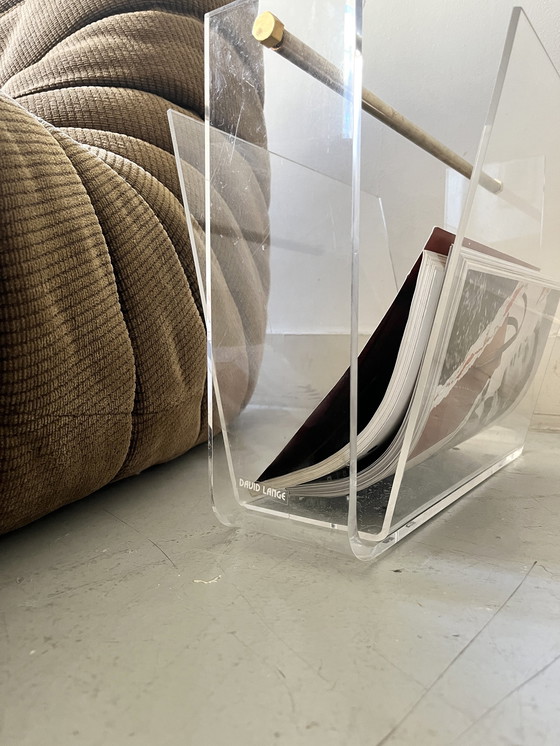 Image 1 of Plexiglas Magazine Holder David Lange For Roche Bobois 1970