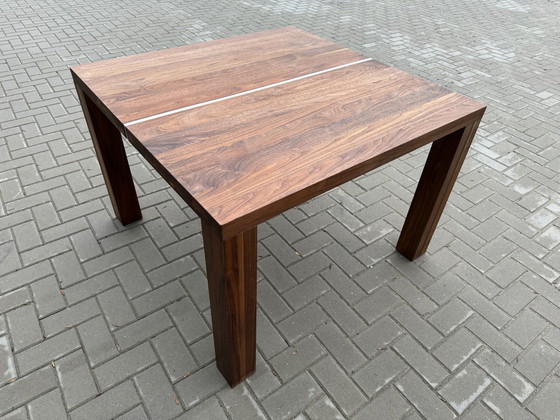 Image 1 of Bert plantagie Table de salle à manger à rayures Bois de noyer 100x100