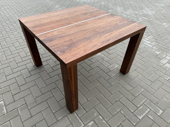 Image 1 of Bert plantagie Table de salle à manger à rayures Bois de noyer 100x100