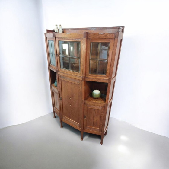 Image 1 of Antique Cupboard Serving Cabinet Amsterdam School Art Deco