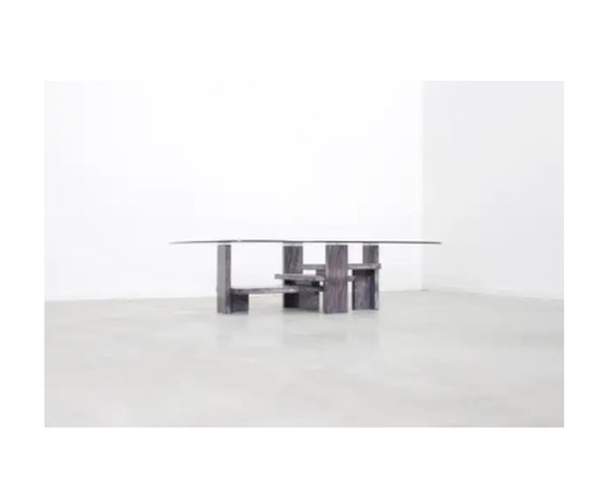 Image 1 of Marble and glass coffee table