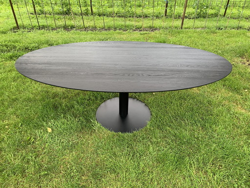 Bodilson Oval Black Wooden Dining Table