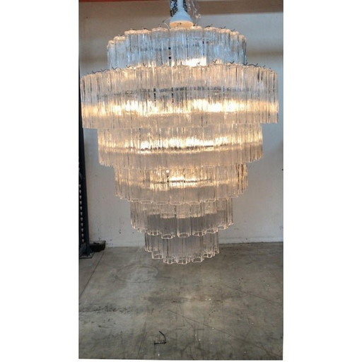 Murano Glass Sputnik Chandelier Transparent Like Mazzega Zuccheri Venini Barovier Style Custom