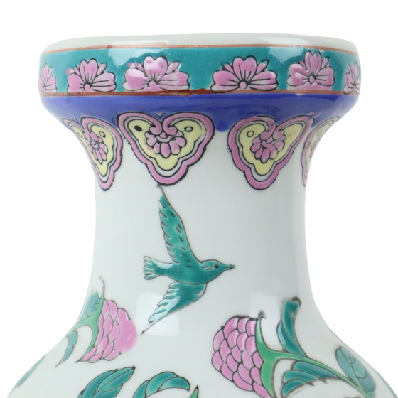 Image 1 of Vintage Chinese Vase Water Lilies Porcelain