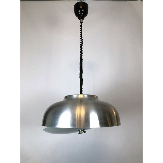 Image 1 of Lampada a sospensione vintage con vetro regolabile di Oscar Torlasco per Lumi Milano, Italia 1950