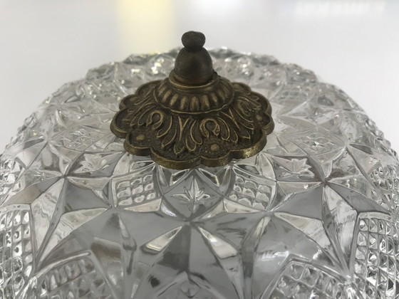 Image 1 of Ceiling light Hollywood Regency Brass Crystal - Made In Spain