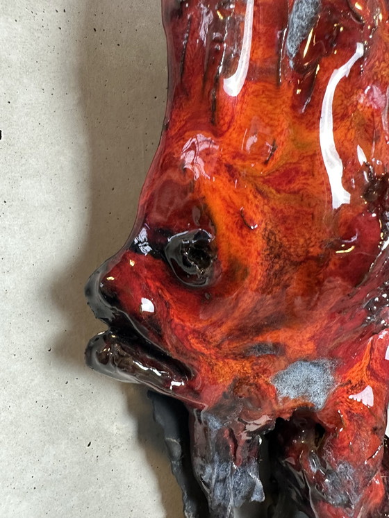 Image 1 of Decorazione murale in ceramica vintage - pesce luna