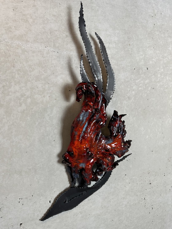 Image 1 of Decorazione murale in ceramica vintage - pesce luna