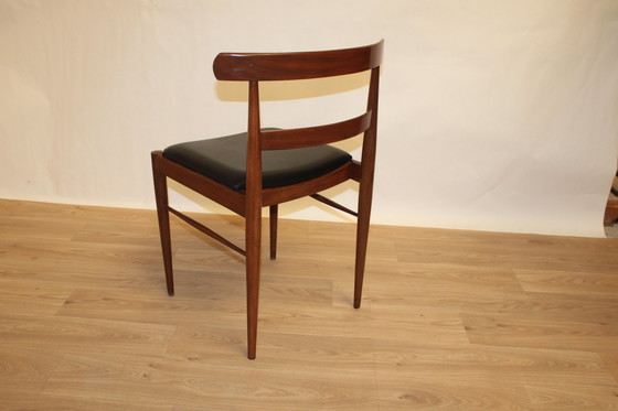 Image 1 of Chaise De Bureau Teck Et Simili Cuir Noir 1960 Danemark 