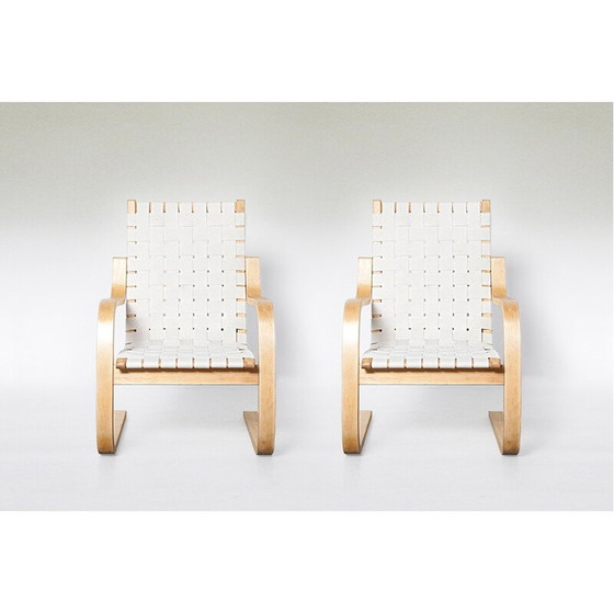 Image 1 of Pair of vintage 406 armchairs by Alvar Aalto for Artek, 1950s