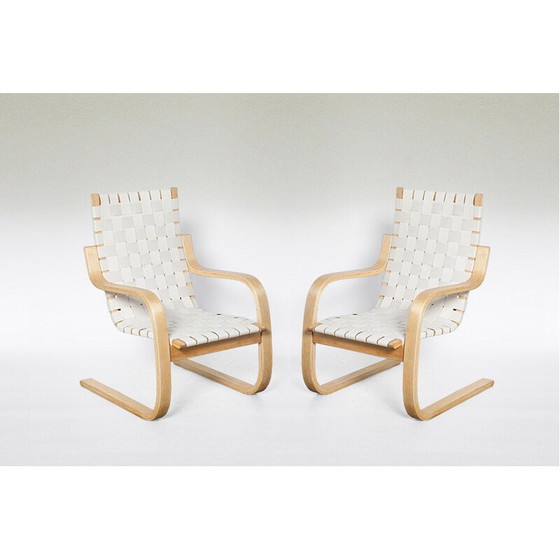 Image 1 of Pair of vintage 406 armchairs by Alvar Aalto for Artek, 1950s