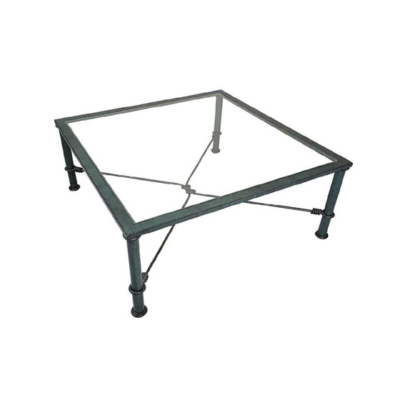 Image 1 of Vintage glass and iron coffee table, Italy 1970