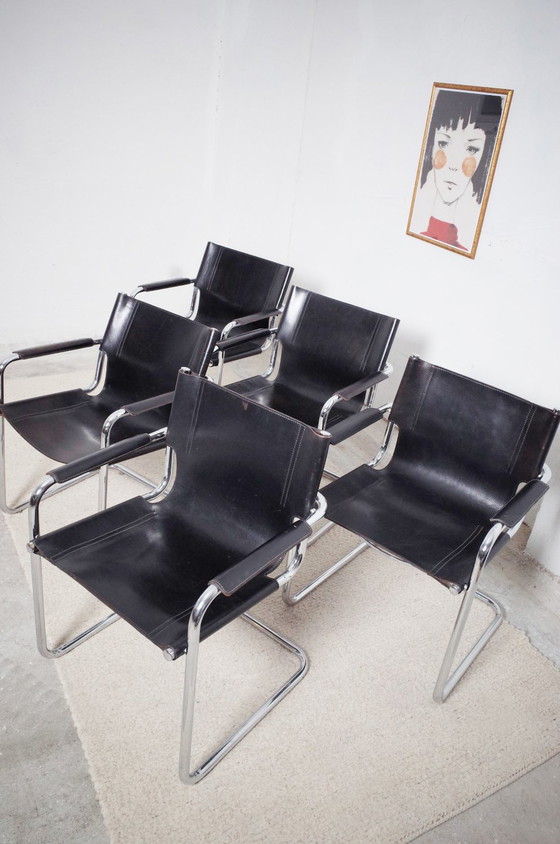 Image 1 of 1 of 5 Matteo Grassi leather chairs MG5 leather