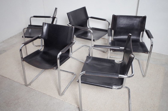 Image 1 of 1 of 5 Matteo Grassi leather chairs MG5 leather
