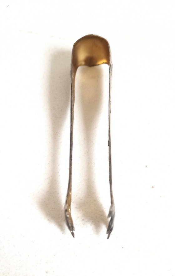 Image 1 of Silver & Gilt Sugar Tongs Height 13.5 Cm Early 20th Century