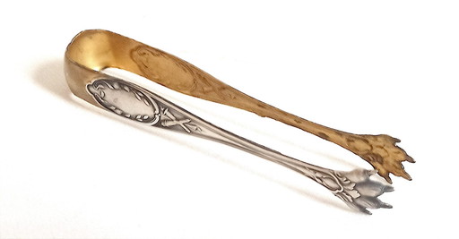 Silver & Gilt Sugar Tongs Height 13.5 Cm Early 20th Century