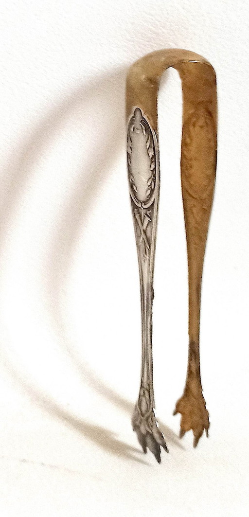 Silver & Gilt Sugar Tongs Height 13.5 Cm Early 20th Century