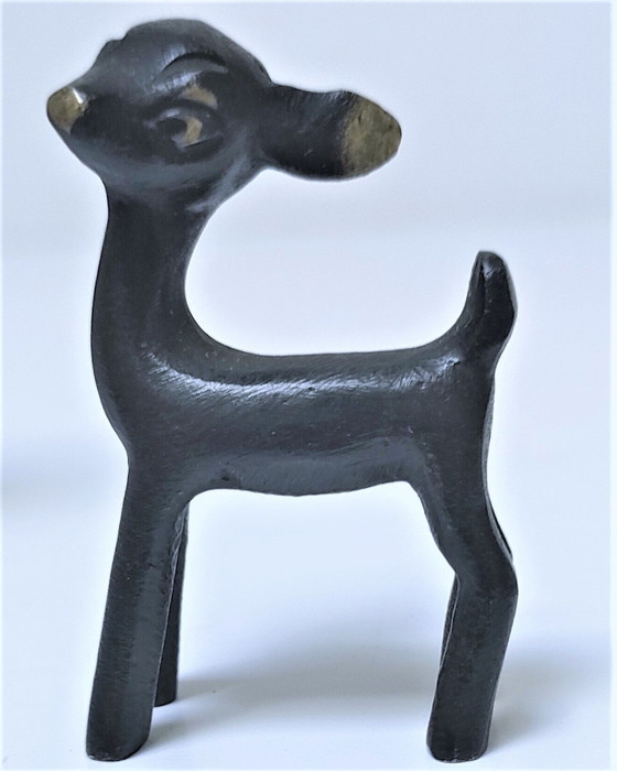 Image 1 of Biche Et Faon Walter Bosse Bronze années 60