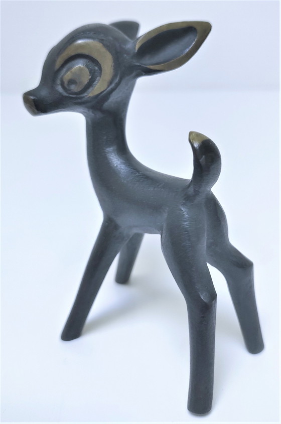 Image 1 of Biche Et Faon Walter Bosse Bronze années 60