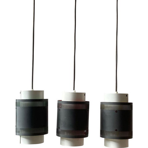 Set of 3 vintage hanging lamps, Denmark 1960