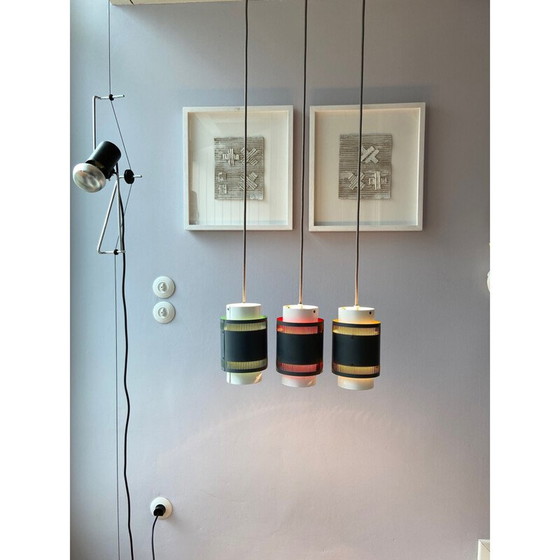 Image 1 of Set of 3 vintage hanging lamps, Denmark 1960