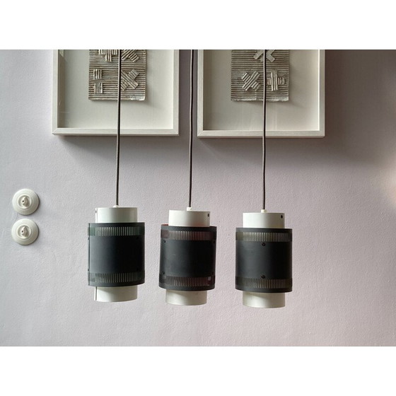 Image 1 of Set of 3 vintage hanging lamps, Denmark 1960